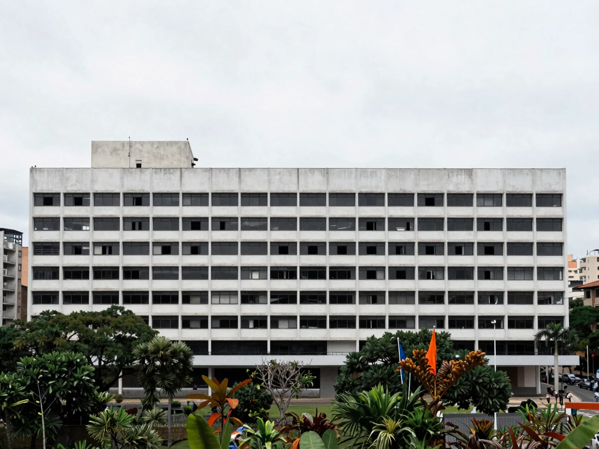 Documentary editorial photograph of a contemporary civic building